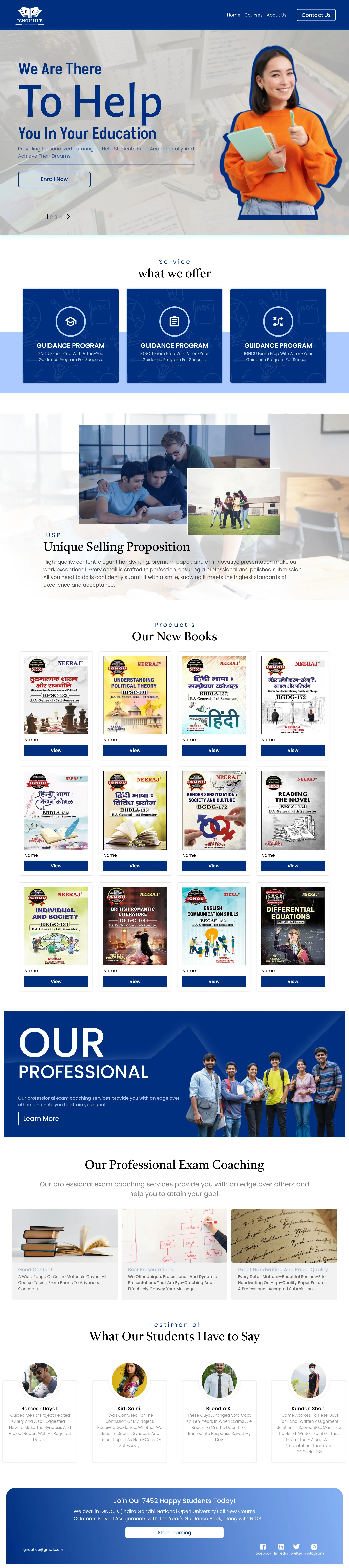 Educational portal UI/UX design portfolio Delhi NCR